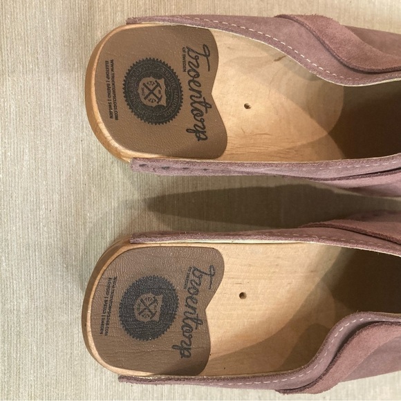 TROENTORP Sz 36 Rembrandt Wooden  Sole Suede Clogs In Dusty Rose - Picture 4 of 9